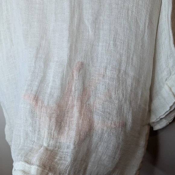 J. Jill Pure Jill Linen Airy Weave Oversized Kimono Top S Lagenlook Boho  White - Picture 5 of 9